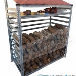 Legnaia Modulare Italfrom In Acciaio Zincato Autoportante – Con Ripiano – Modulo Iniziale – cm L128 X P60 X H200 – Tetto Rosso