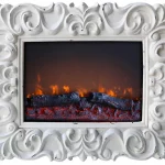 Camino Elettrico da Parete Effetto Fiamma 1800W Chic Bianco