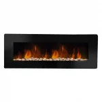 Camino Elettrico da Parete Effetto Fiamma 122x9,5x56 cm 900W/1800W Nero