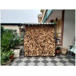 Legnaia Modulare Italfrom In Acciaio Zincato Autoportante – Con Ripiano – Modulo Iniziale – cm L98 X P60 X H250 – Tetto Verde